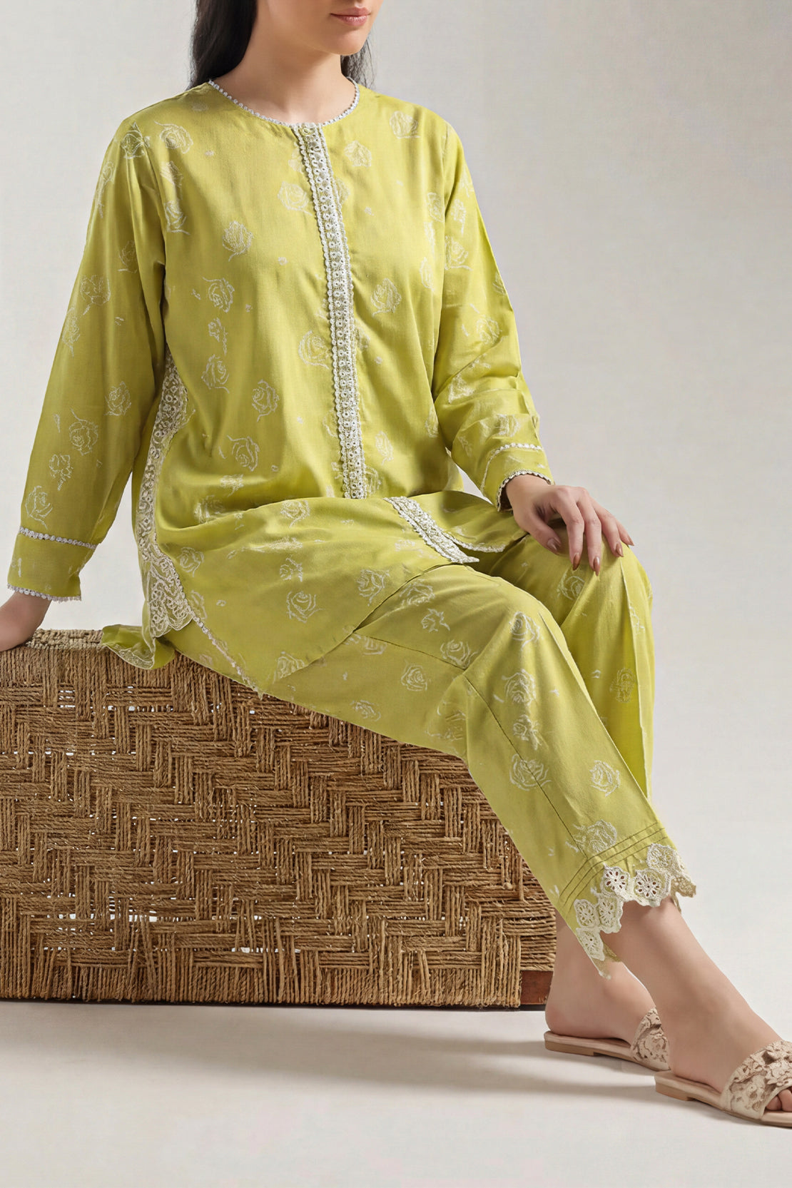 Stitched Cotton Jacquard Suit – Embroidered (2PC Or Shirt) – SAYA