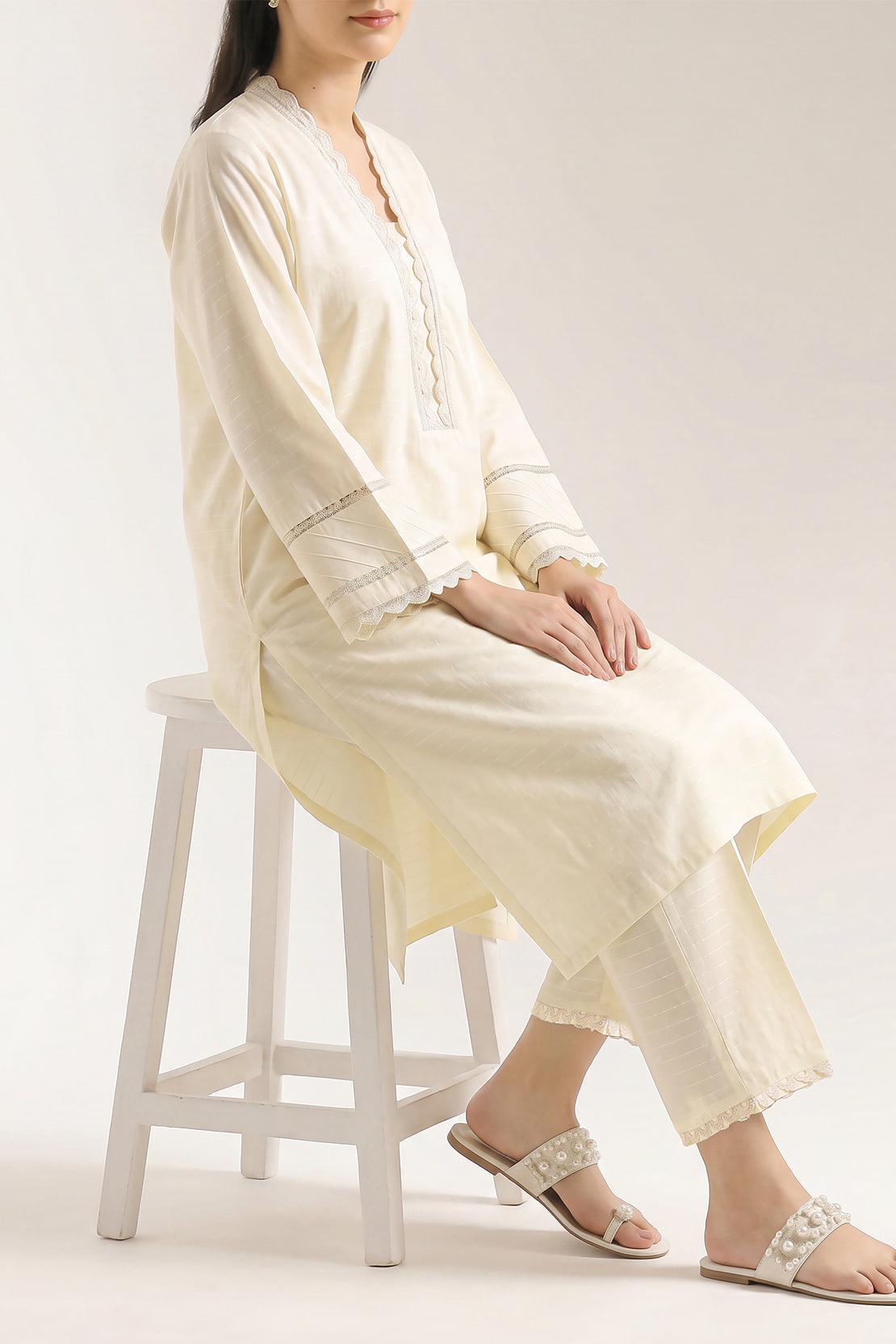 Cotton Jacquard Stitched 2 Piece (Shirt/Trouser) – SAYA