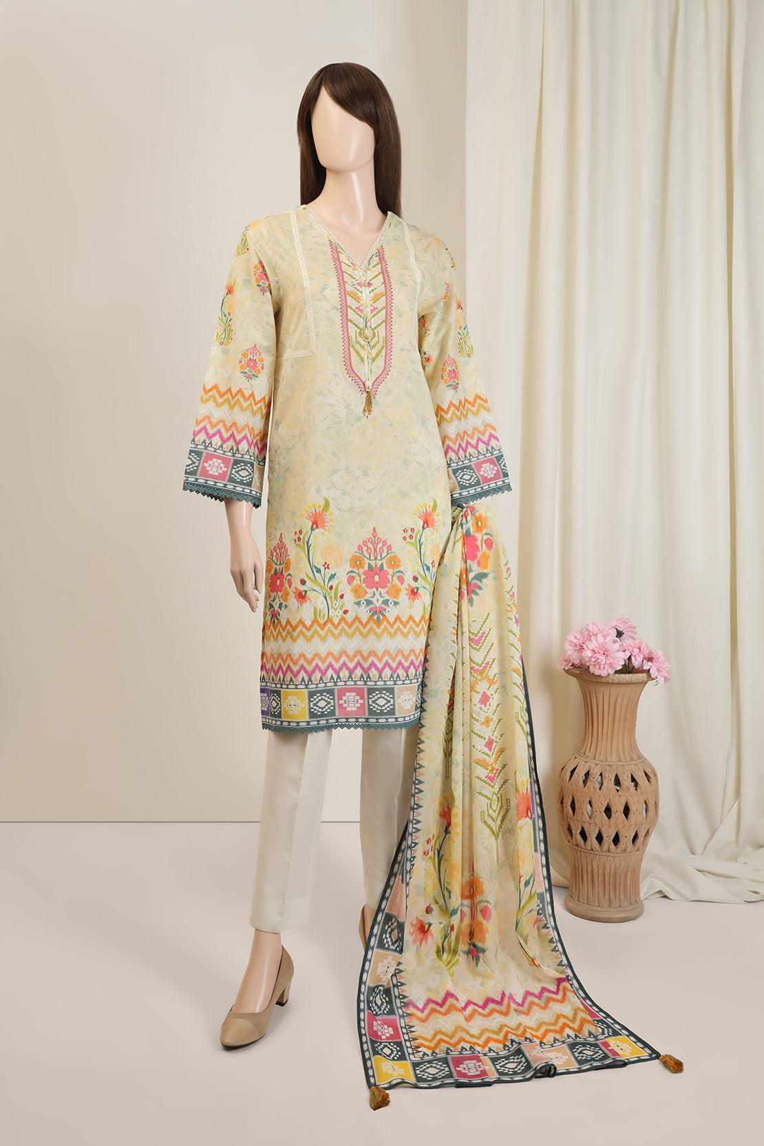 Unstitched Printed Lawn 2 Piece (Shirt/Dupatta) – Saya