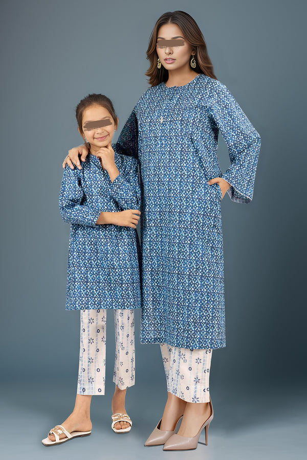 SAYA's Printed Cambric Stitched 2 Piece For Mom And Daughter