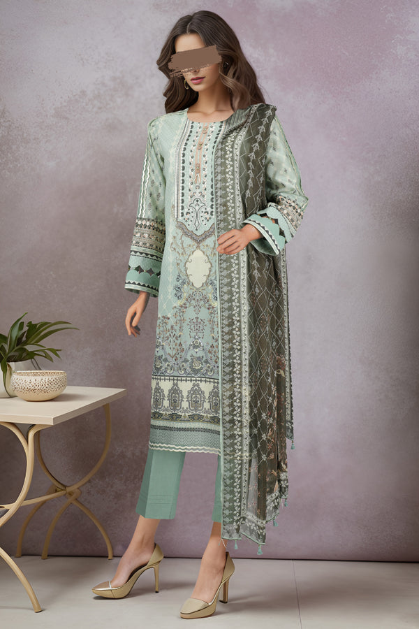 Unstitched Printed Lawn 2 Piece (Shirt/Dupatta)