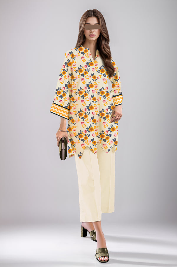 Unstitched Printed Cotton Khaddar 2 Piece (Shirt/Trouser)