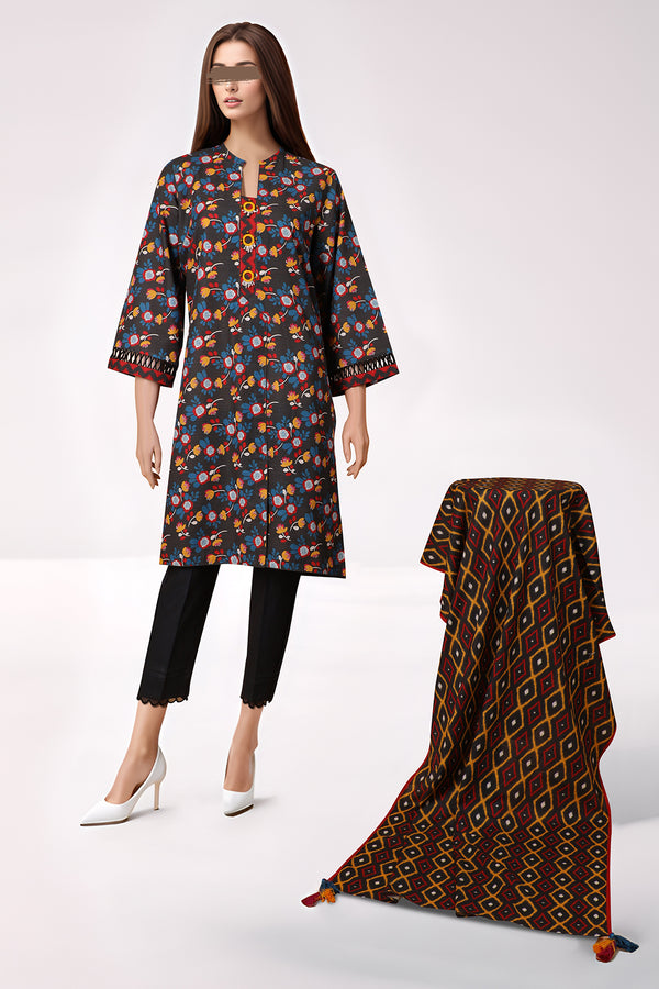 Unstitched Printed Khaddar Cotton Shirt