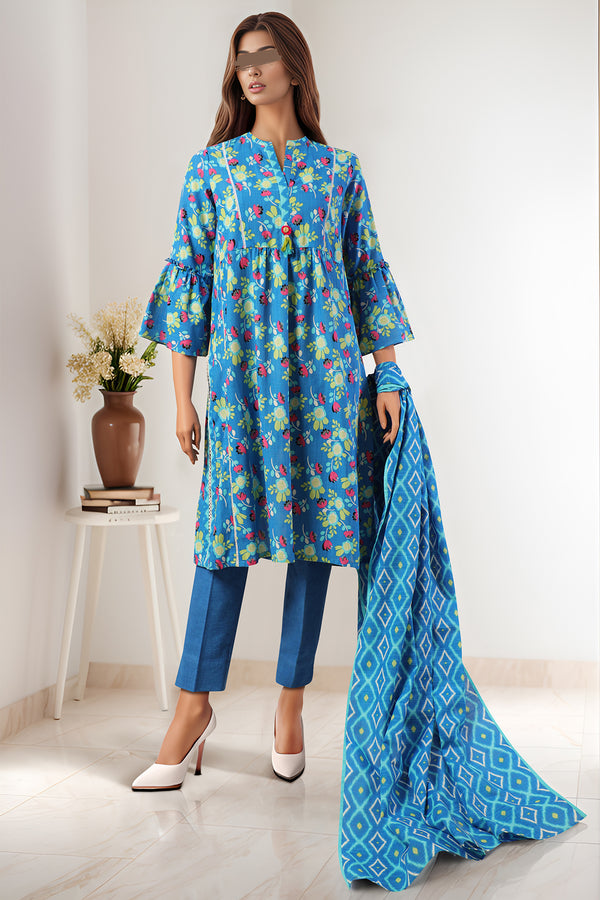 Unstitched Printed Khaddar Cotton Shirt