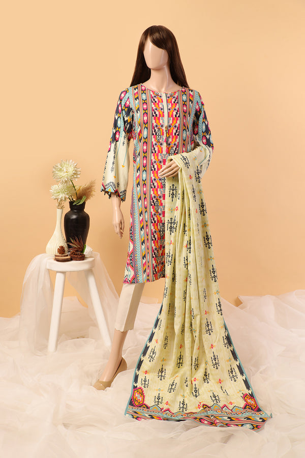 Unstitched Printed Lawn 2 Piece (Shirt/trouser)