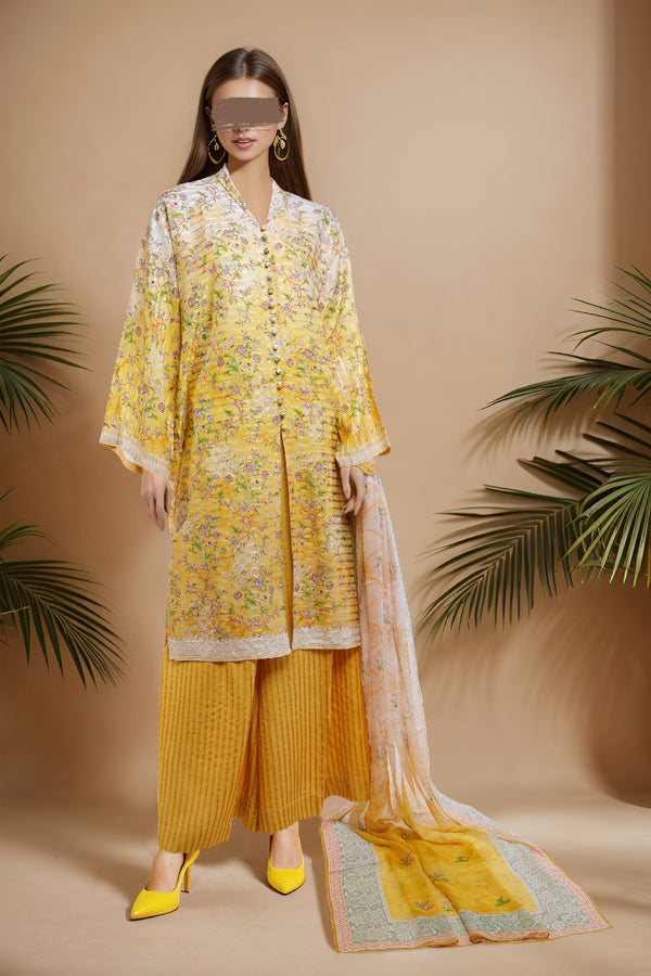 Unstitched Printed Zari Filament 2 Piece (Shirt/Dupatta)