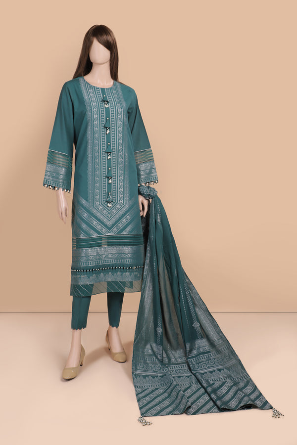 Unstitched Jacquard Cotton 2 Piece (Shirt/Dupatta)