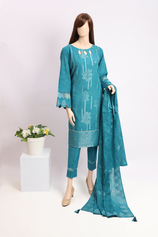 Unstitched Jacquard Cotton 2 Piece (Shirt/Dupatta)