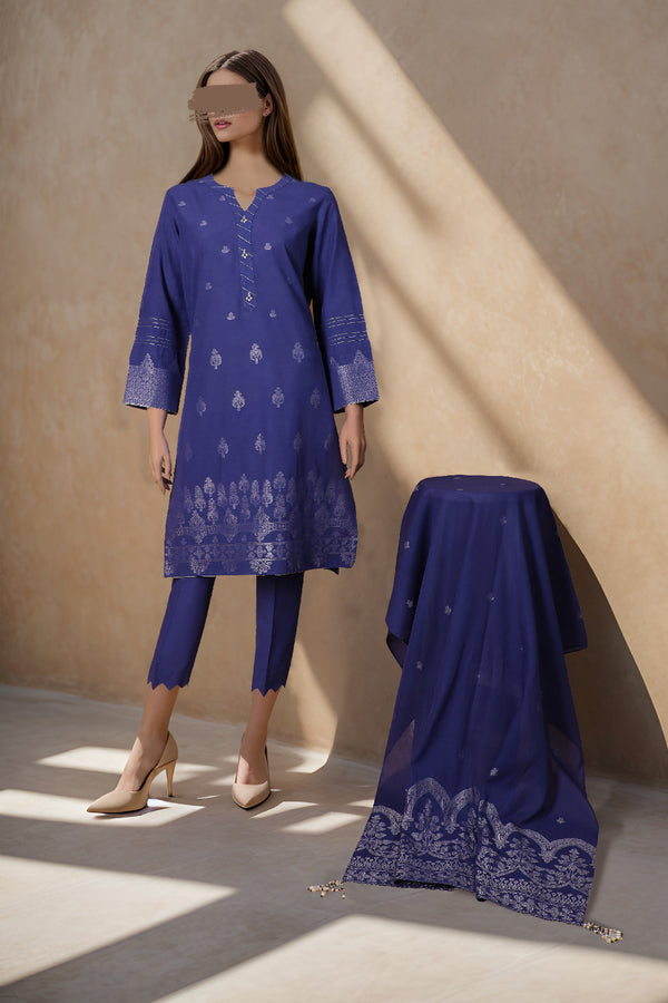 Unstitched Jacquard Cotton 2 Piece (Shirt/Dupatta)