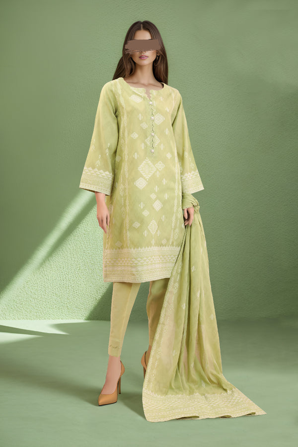 Unstitched Jacquard Cotton 3 Piece