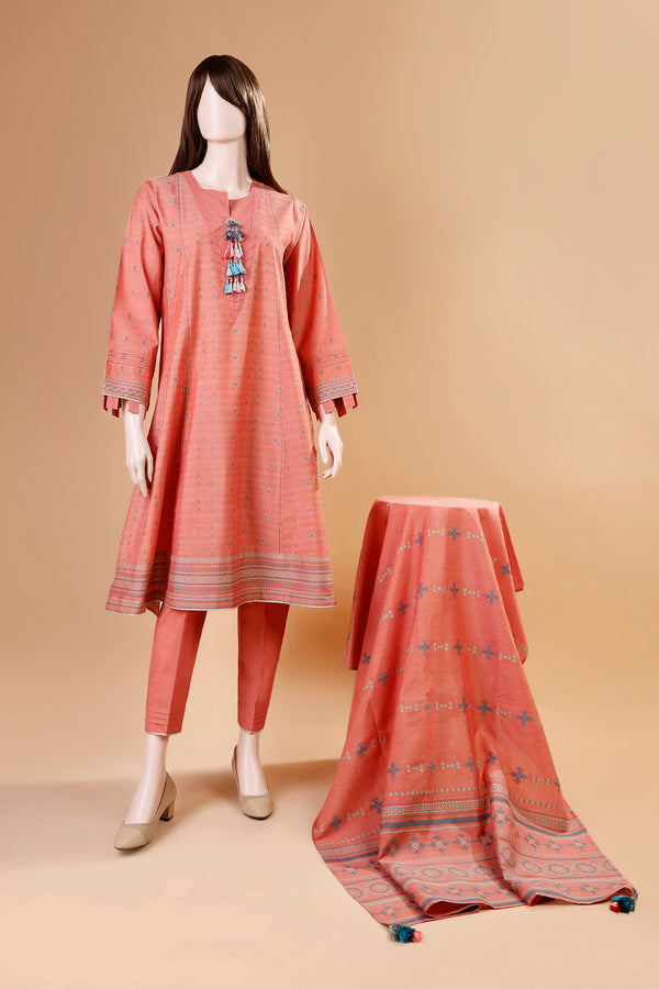 Unstitched Jacquard Cotton 2 Piece (Shirt/Dupatta)