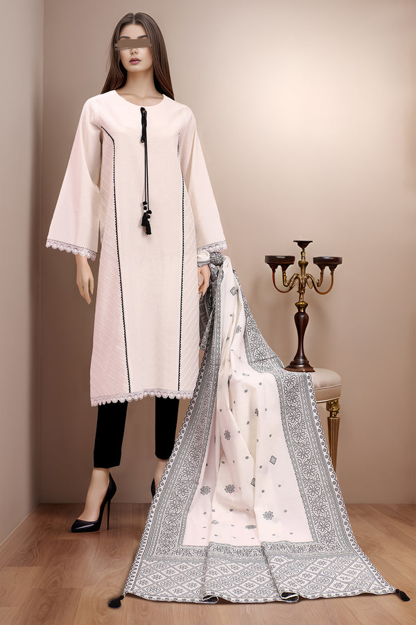 Unstitched Printed Khaddar 3 Piece