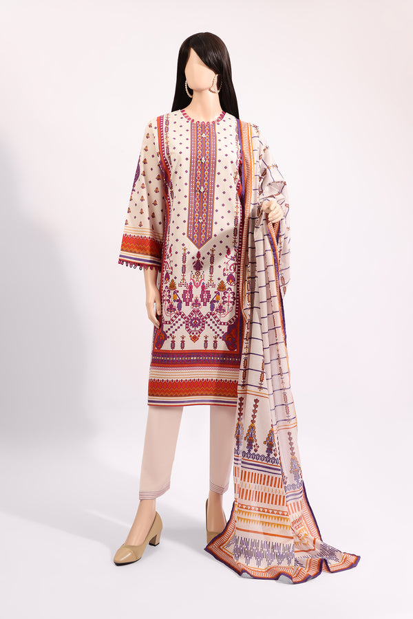 Unstitched Printed Lawn 2 Piece (Shirt/Dupatta)