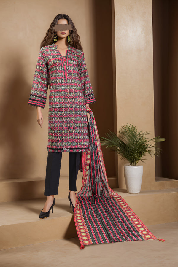 Unstitched Printed Lawn 2 Piece (Shirt/Dupatta)