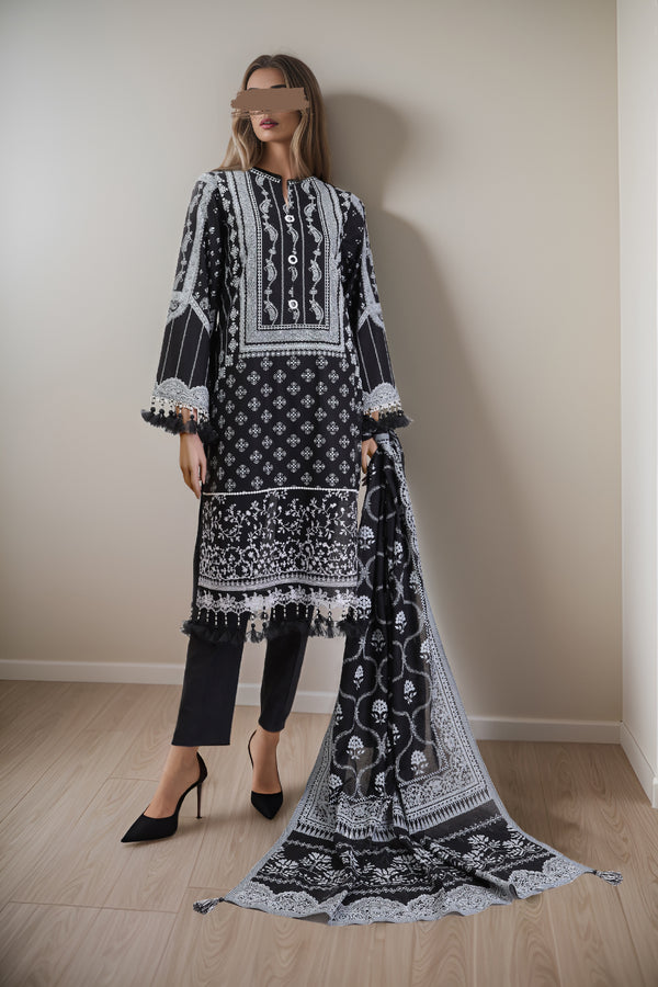 Unstitched Printed Lawn 2 Piece (Shirt/Dupatta)