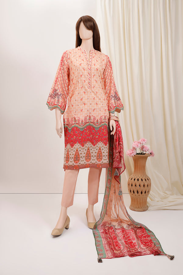 Unstitched Printed Lawn 2 Piece (Shirt/Dupatta)