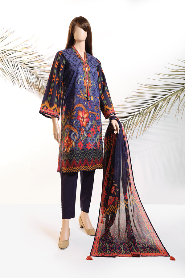 Unstitched Printed Lawn 2 Piece (Shirt/Dupatta)