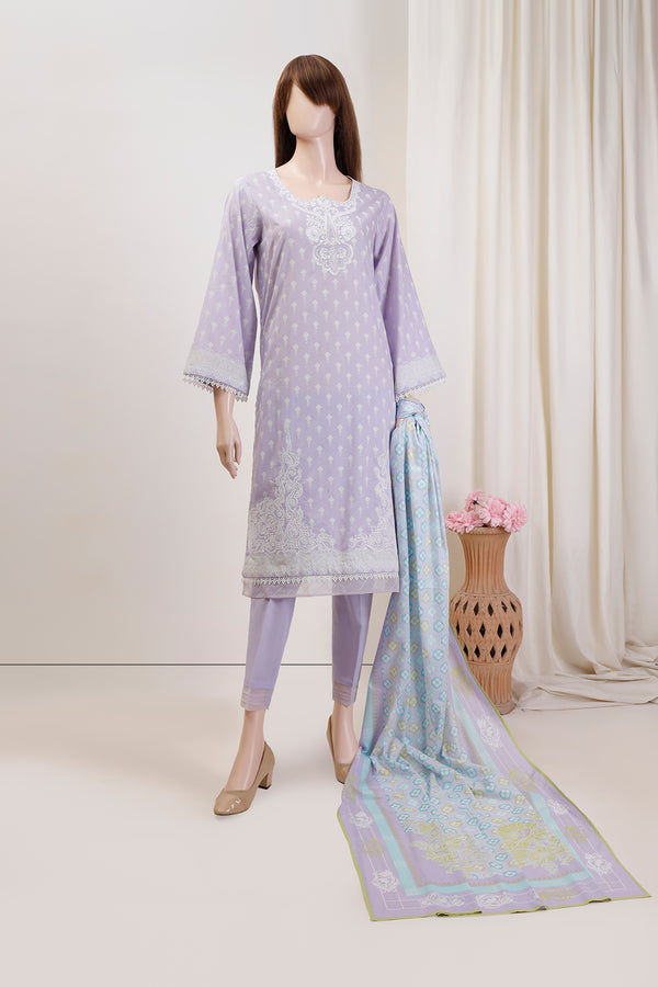 Unstitched Printed Lawn 3 Piece