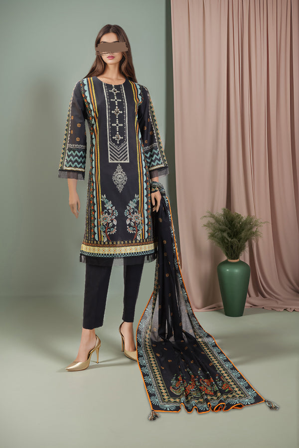 Unstitched Printed Lawn 2 Piece (Shirt/Dupatta)