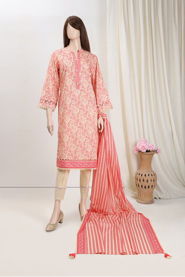 Unstitched Printed Lawn 2 Piece (Shirt/Dupatta)