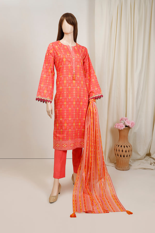 Unstitched Printed Lawn 2 Piece (Shirt/Dupatta)