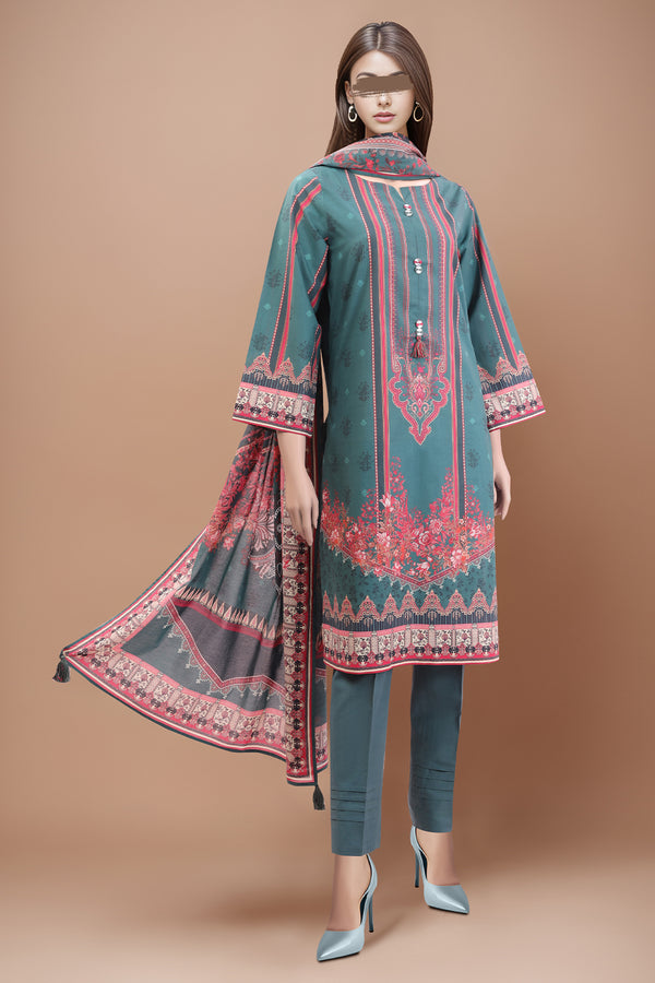 Unstitched Printed Lawn 3 Piece