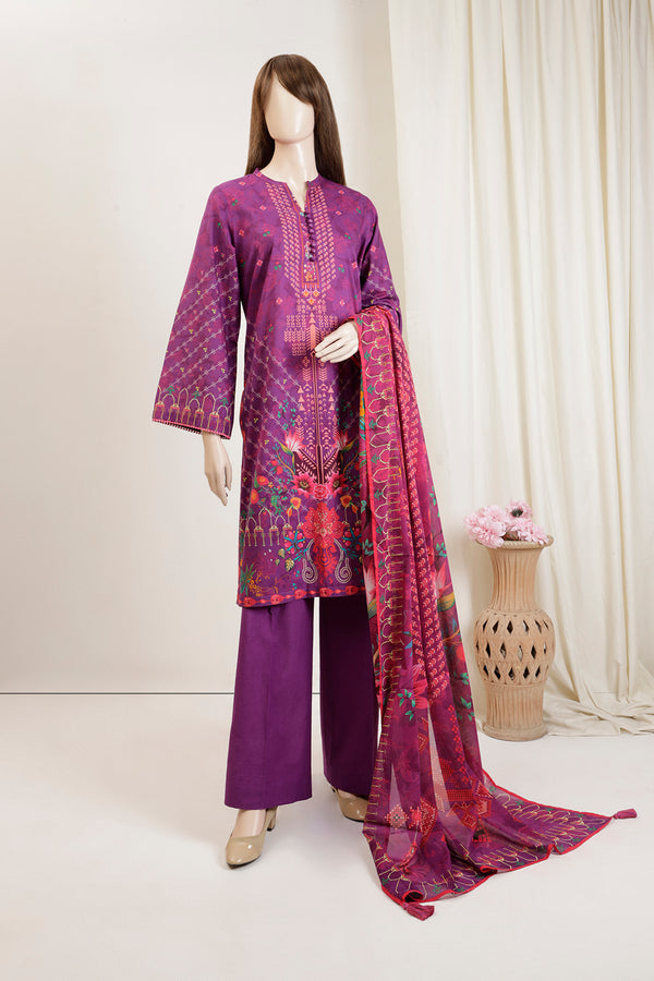 Unstitched Printed Lawn 2 Piece (Shirt/Dupatta)