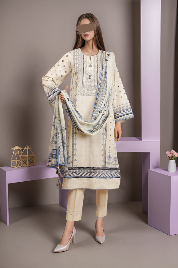 Unstitched Printed Lawn 2 Piece (Shirt/Dupatta)