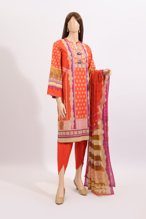 Unstitched Printed Lawn 3 Piece