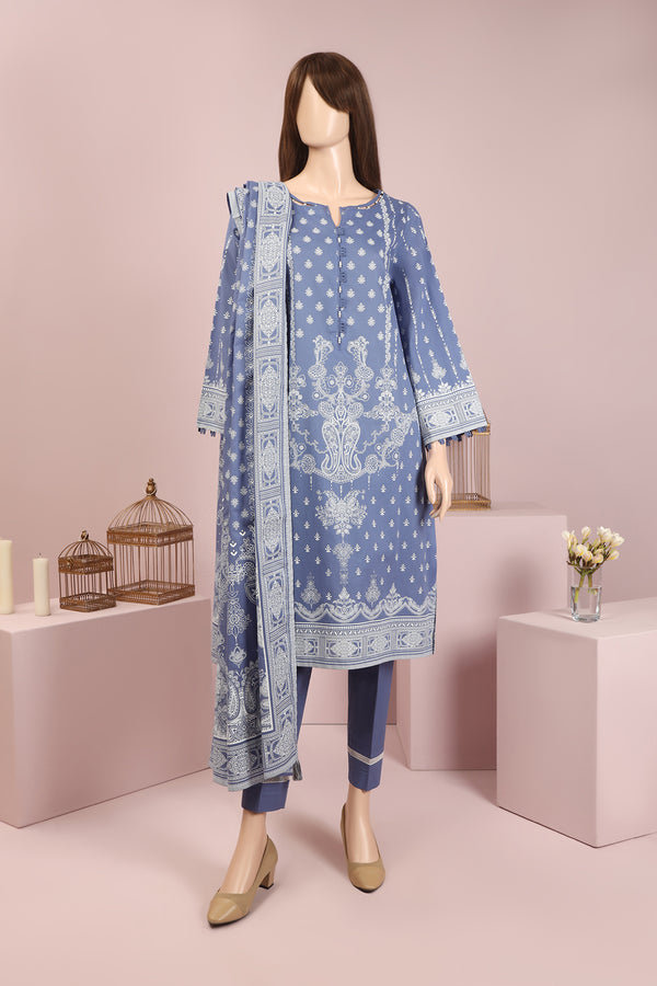 Unstitched Printed Lawn 3 Piece