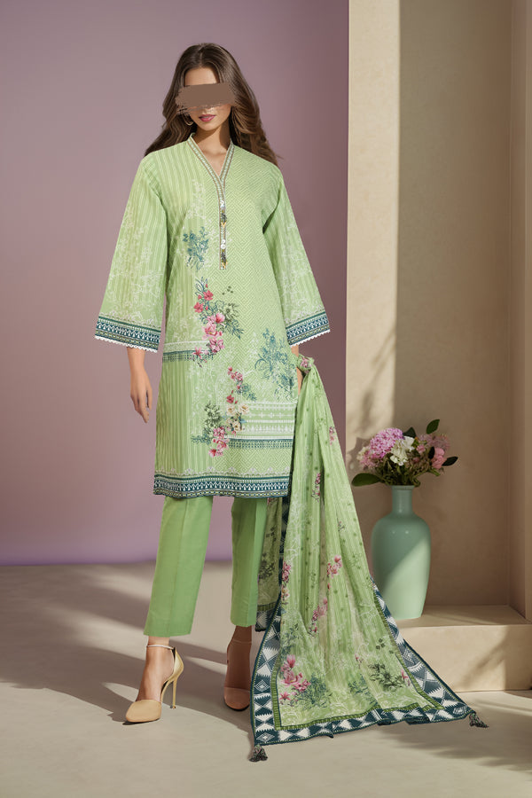 Unstitched Printed Lawn 3 Piece