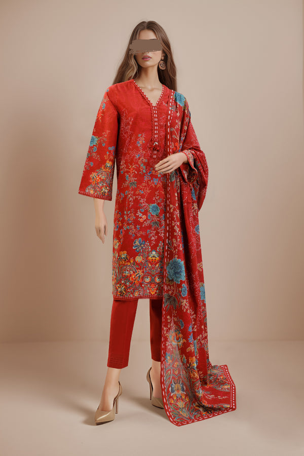 Unstitched Printed Lawn 3 Piece