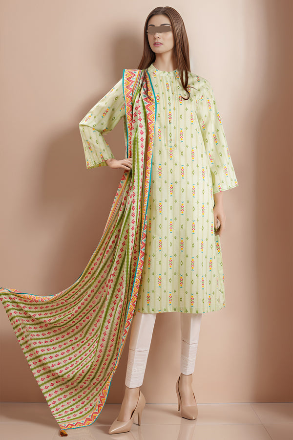 Unstitched Printed Lawn 2 Piece (Shirt/Dupatta)