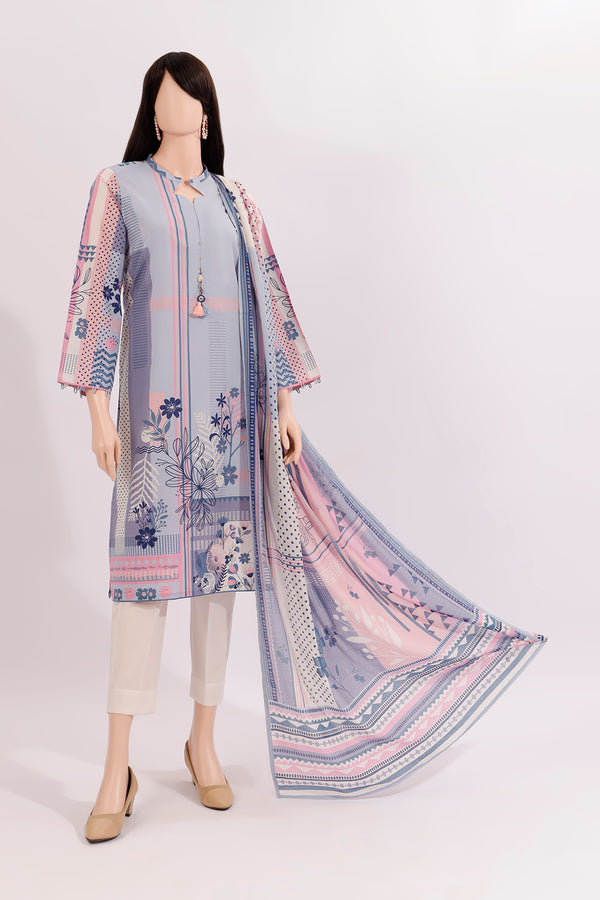 Unstitched Printed Lawn 2 Piece (Shirt/Dupatta)