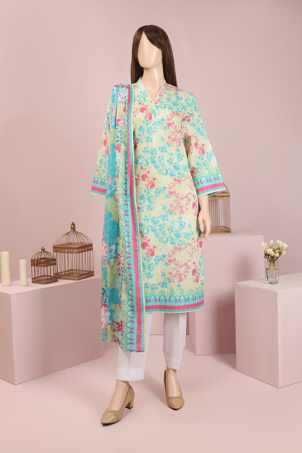 Unstitched Printed Lawn 2 Piece (Shirt/Dupatta)