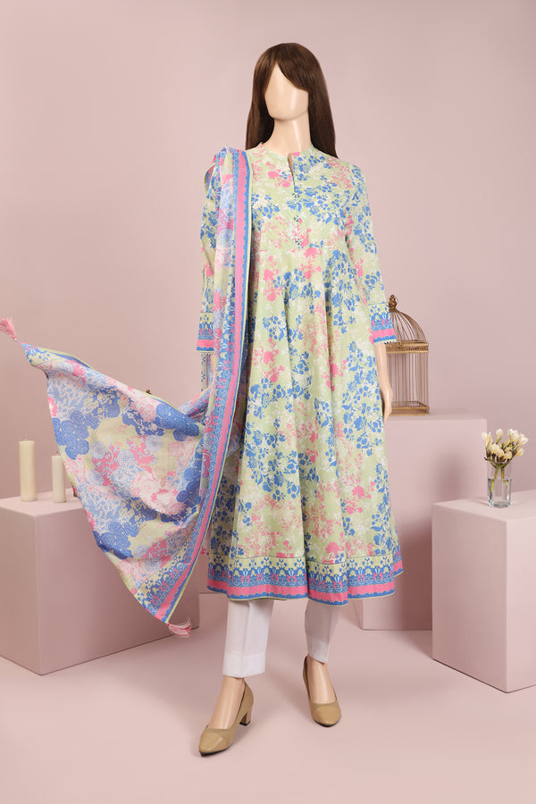 Unstitched Printed Lawn 2 Piece (Shirt/Dupatta)