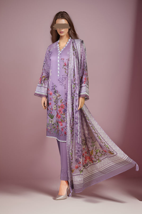 Unstitched Printed Lawn 3 Piece