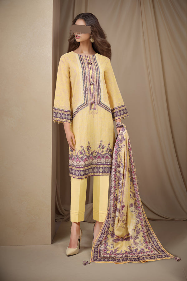 Unstitched Printed Lawn 3 Piece