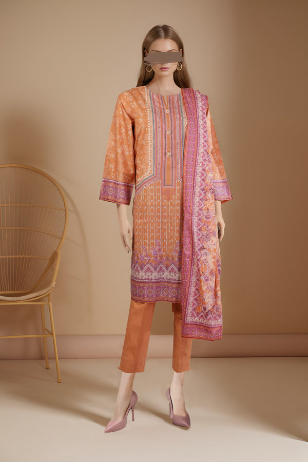 Unstitched Printed Lawn 3 Piece