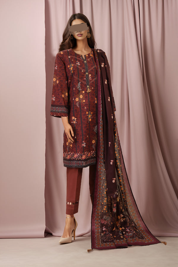 Unstitched Printed Lawn 3 Piece