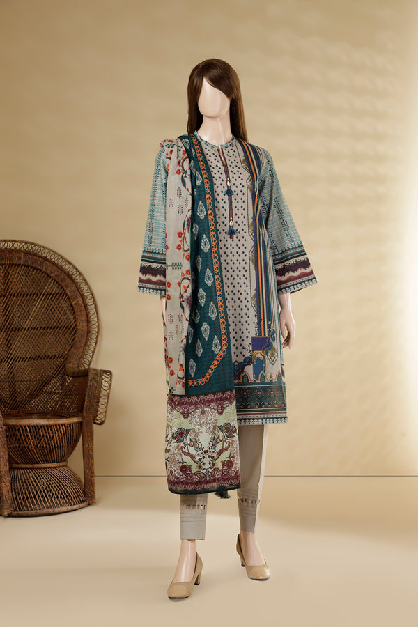 Unstitched Printed Lawn 3 Piece