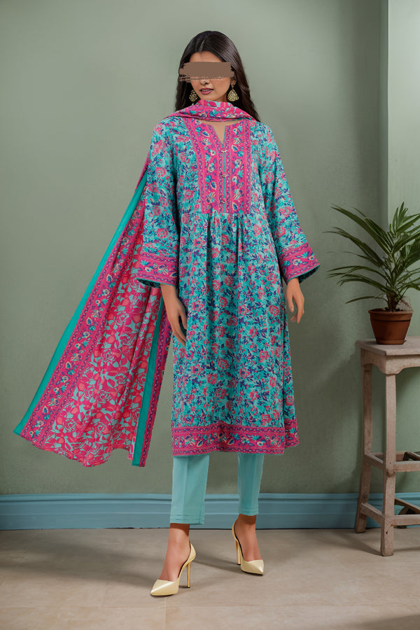 Unstitched Printed Arabic Lawn 3 Piece