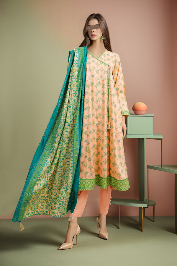 Unstitched Printed Viscose 2 Piece (Shirt/Dupatta)