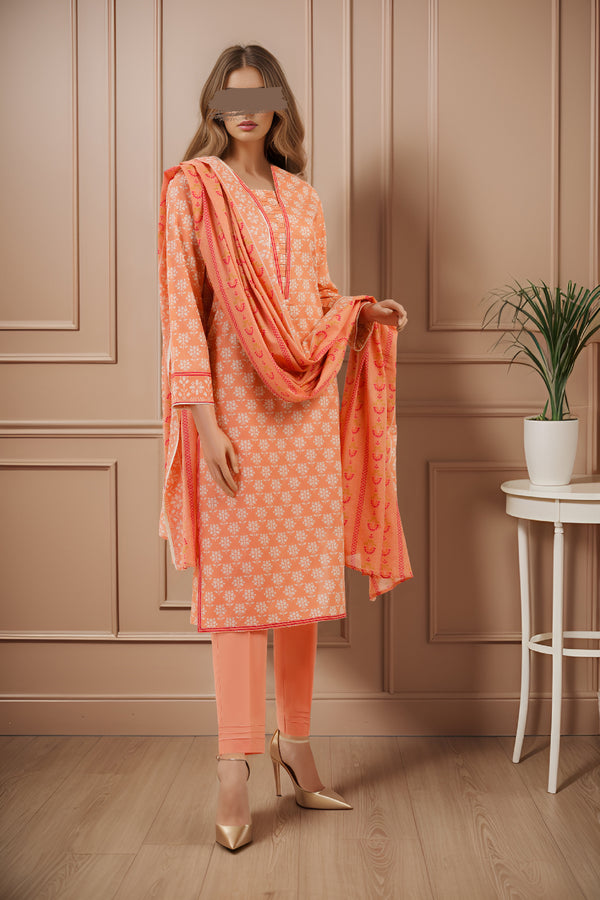 Unstitched Printed Lawn 3 Piece