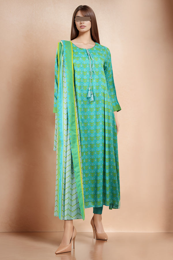 Unstitched Printed Viscose 2 Piece (Shirt/Dupatta)