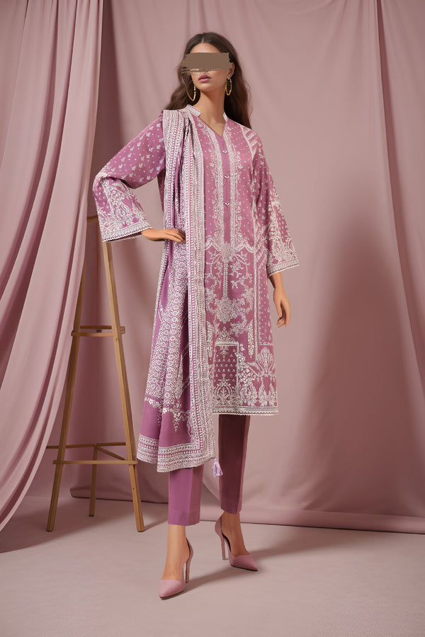 Unstitched Printed Lawn 3 Piece