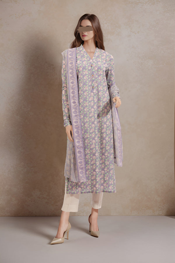 Unstitched Printed Lawn 2 Piece (Shirt/Dupatta)