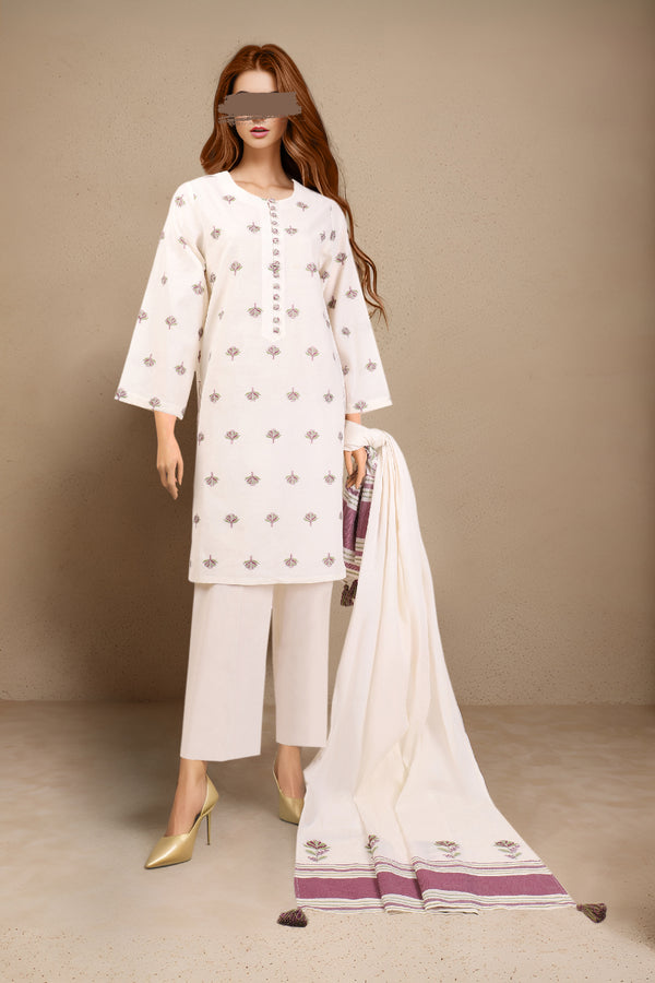 Unstitched Jacquard Cotton 3 Piece