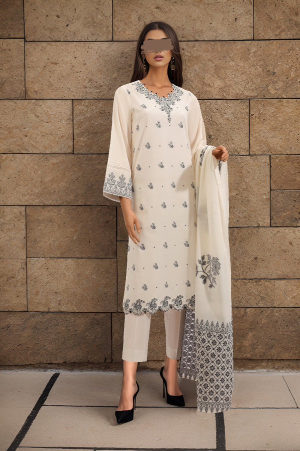 Unstitched Jacquard Cotton 3 Piece