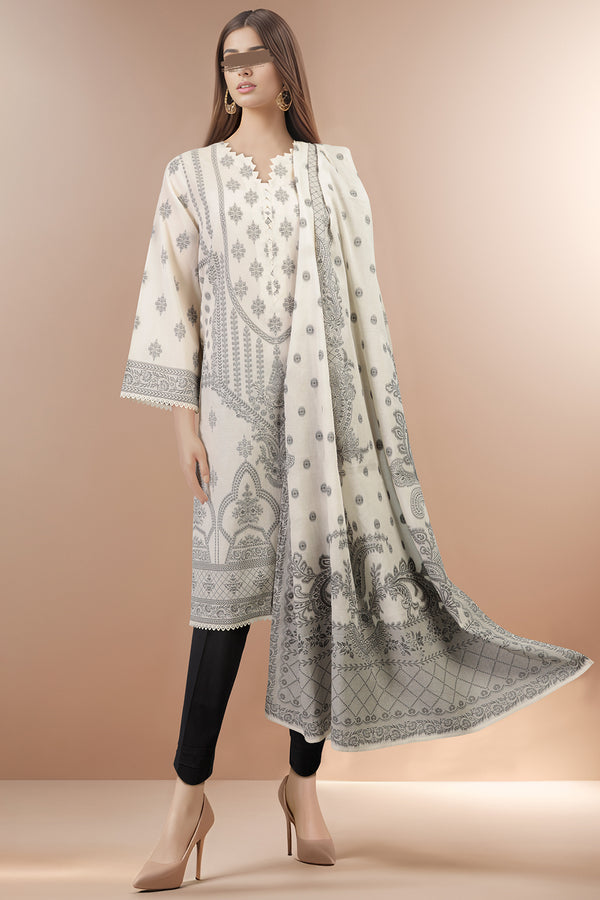 Unstitched Jacquard Cotton 2 Piece (Shirt/Dupatta)